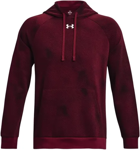 Vista 5 de Under Armour - Sudadera entallada de vellón con capucha para hombre modelo Rival