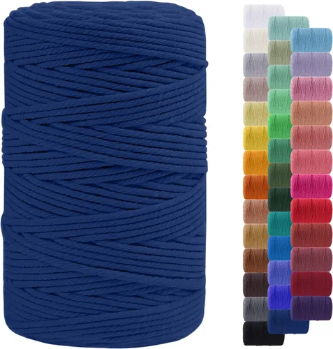 Vista 121 de Cordón de macramé de 0.079 pulgadas, cuerda de algodón natural de 109 yardas, hilo de cuerda de macramé para manualidades, ganchos de pared