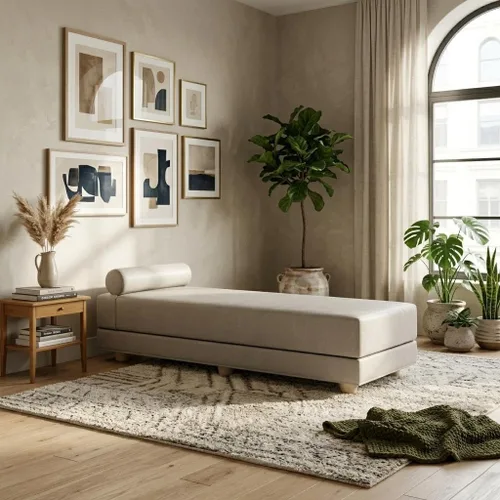 Vista 25 de Jaxx Alon Daybed - Tumbona plegable con colchón de espuma viscoelástica de primera calidad, tamaño Queen, fabricado en los Estados Unidos