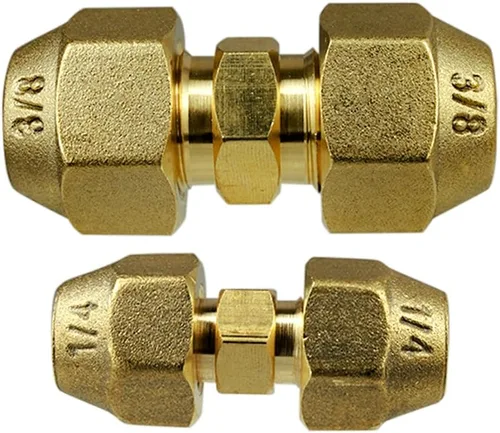 Vista 8 de 2 piezas conectores de extensión de tubería de cobre para aire acondicionado, tuercas de accesorio abocinado de latón de 1/2", accesorio de tubo