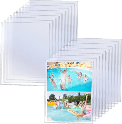 Vista 11 de 10 fundas rígidas para tarjetas de 5 x 7 pulgadas, protectores rígidos para tarjetas, protectores de hojas de páginas, de plástico duro, carga