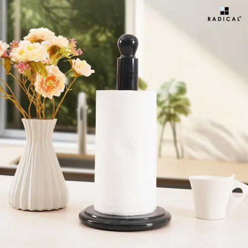 Vista 4 de Radicaln Toallero de papel de mármol para encimera de 12,5 "dispensador de Negro