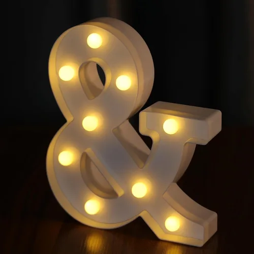 Vista 9 de Letras Iluminadas, Luces de Letras LED 26 del Alfabeto, Letra Iluminada Decorativa, Letras de Marquesina LED que Funcionan con Pilas para Fiesta