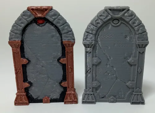 Vista 4 de Puertas - RPG - Calabozos y Dragones - DND - Pathfinder - Señor del Anillo - Figura miniatura (gris/sin pintar) (tamaño humanoide)