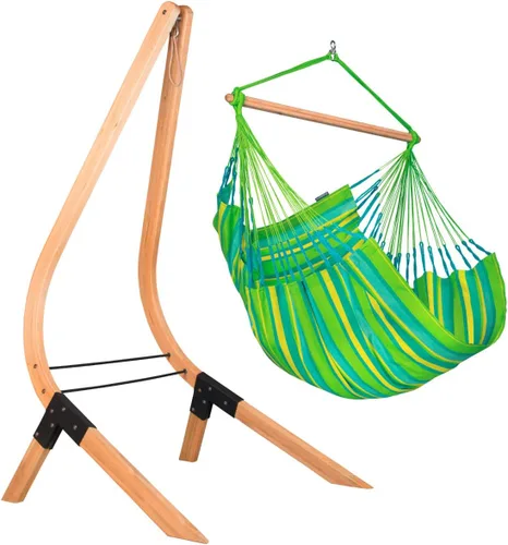Vista 5 de LA SIESTA® - Hamaca grande y cómoda Domingo - Silla hamaca colgante resistente a la intemperie y al desgarro - Silla hamaca para interiores y Lima