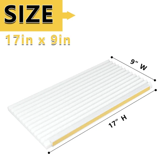 Vista 2 de Paneles de aislamiento de espuma para aire acondicionado de ventana, 17 x 9 x 7/8 pulgadas, kit de paneles aislados laterales para ventanas, paquete
