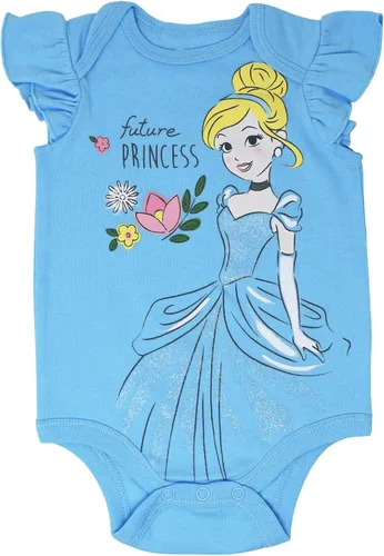 Vista 5 de Disney Princess Cinderella Belle Aurora Ariel Paquete de 5 mamelucos Diadema