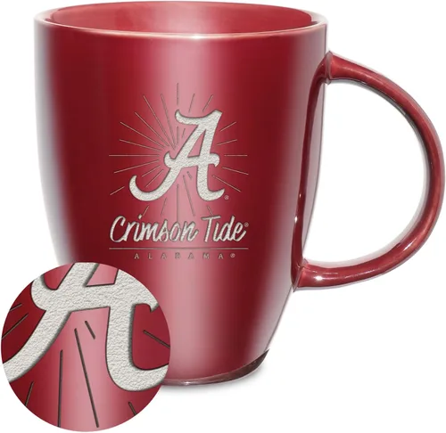 Vista 58 de Rico Industries - Taza de lustre cerámico con grabado láser de la NCAA de 18oz - Café-Té