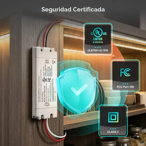 Vista 3 de REYLAX Conductor 24V de Dimmable LED Triac de 30W, transformador de baja