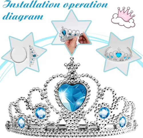 Vista 9 de Meland Princess Dress up Trunk - Dress up Clothes for Little Girls - Princess Costume Toy Gift Girls 3-8 Pretend Play