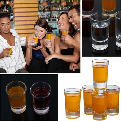 Vista 6 de Paquete de 40 vasos de chupito de base pesada, juego de vasos de chupito de whisky de 1.4 onzas, vasos de vidrio pequeños para licor de licor, bar