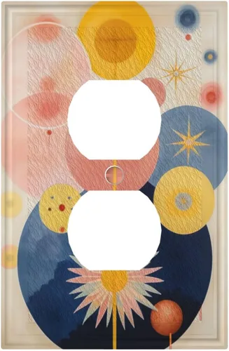 Vista 131 de Cubiertas de Interruptor de Luz Artísticas Decorativas Boho Figura Abstracta Interruptor de Pared Único Placa de Interruptor Decorativo Placa