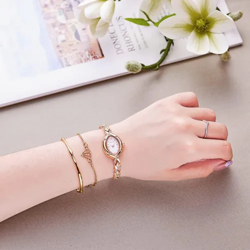 Vista 2 de Time100 Women's Watches Bracelet Dial Ladies Fashion Dress Quartz Wrist Watch Oval Square Round Mini Women Watch Waterproof