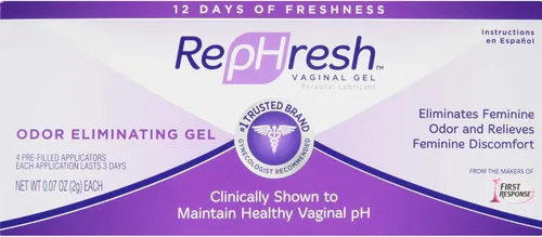 Vista 4 de Dorzu Gel vaginal RepHresh que elimina el olor femenino (4 unidades) y probióticos esenciales de vH para la salud del tracto urinario vaginal