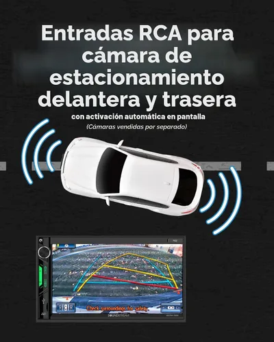 Vista 5 de Soundstream Estéreo de Coche Doble DIN VRCPAA-7DRM – Unidad principal Apple CarPlay y Android Auto de 7 pulgadas, estéreo Bluetooth para coche, AUX