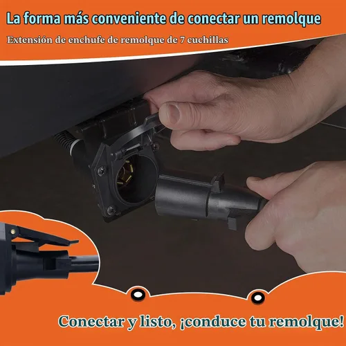 Vista 6 de Extensión de remolque de 7 pines (4 pies) - Extensión de enchufe de remolque de 7 vías - Extensión de enchufe de remolque de 7 cuchillas