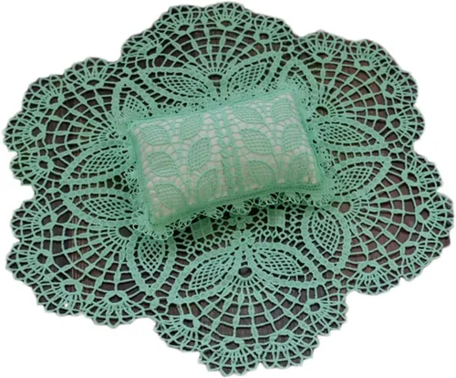 Vista 6 de Accesorios de fotografía para bebé, tapete de envoltura para recién nacido, almohada para sesión de fotos con alfombrilla de encaje para sesión