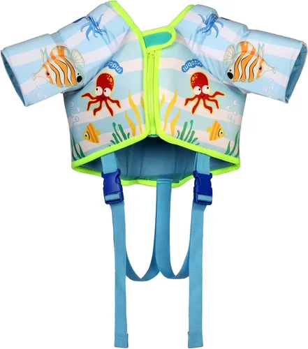 Vista 4 de Chaleco salvavidas para niños de 30 a 65 libras, chaleco flotante de natación para niños y bebés, chaleco de natación con alas de brazo para niños