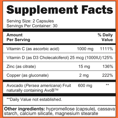 Vista 8 de Metavo Salud inmunológica: suplemento natural de apoyo inmunológico, suplementos esenciales de zinc para hombres y mujeres enriquecidos con vitamina