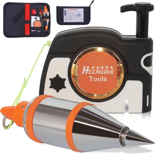 Vista 10 de 2 piezas de plomada magnética - 10.7 oz (305g) Plumb Rite con cuerda de 14.5 pies (4.5m), sacapuntas, 2 lápices, carrete de línea utilizado