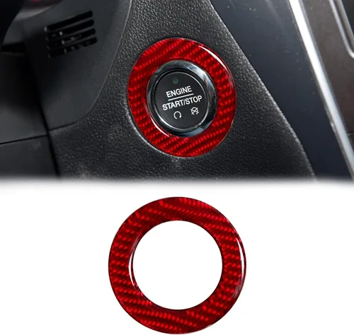 Vista 7 de SUNJIKA Compatible con 1 pieza de cubierta de botón de arranque de motor de fibra de carbono, accesorio para Ford Explorer 2013 2014 2015 2016 2017