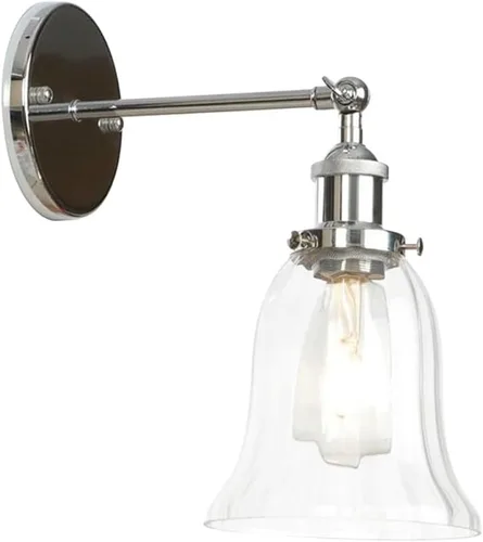 Vista 8 de Retro Glass Wall Light Industrial Wall Sconce Farmhouse Wall Lamp, Vintage Wall Mount Lighting Fixture Hardwired Sconces for Living Room Loft Bronze