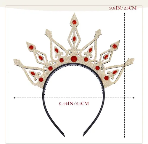 Vista 3 de DRESBE Diademas de cristal dorado con purpurina para el cabello, tocado para festival, cosplay, fiesta, accesorios para el cabello para mujeres