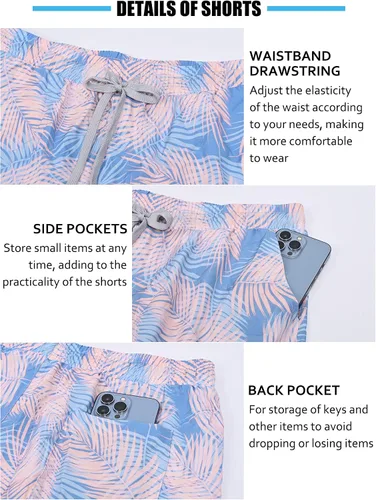 Vista 5 de Camisa hawaiana para hombre, elegante, estampado tropical, pantalones cortos, transpirable, de secado rápido, ropa de playa
