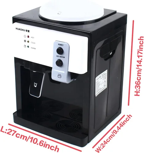 Vista 7 de Dispensador de agua de encimera de carga superior para botella de 1 a 5 galones, máquina de beber eléctrica con dispensador de agua caliente y fría