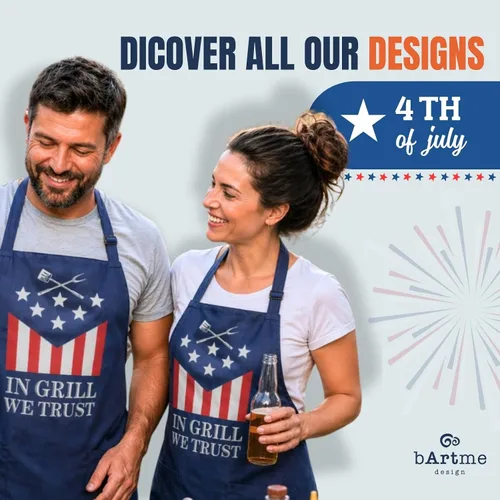 Vista 5 de Divertidos delantales de cocina – Delantal ajustable para barbacoa de chef – 2 bolsillos y correas extralargas