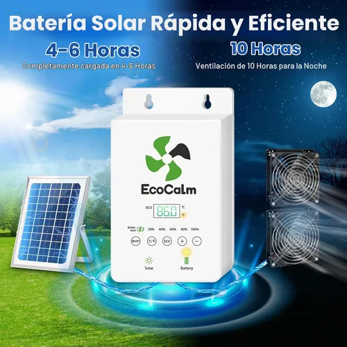Vista 2 de Extractor solar para Chiken Coop con termostato inteligente
