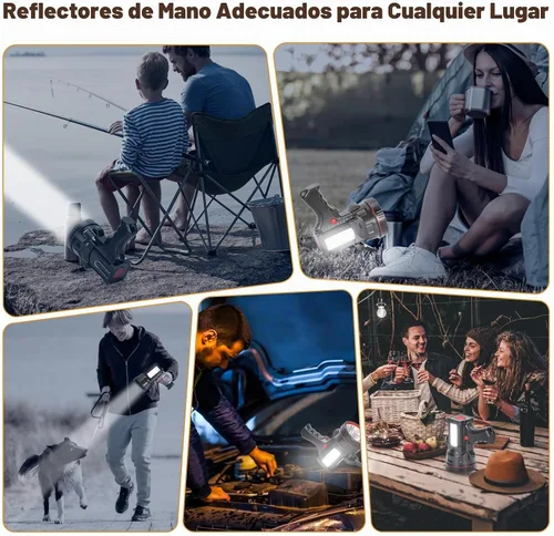 Vista 2 de Superbright Linterna LED de Mano Reflector Linterna Potente Luz de Búsqueda Linterna Recargable por USB con Función de Banco de Energía Luz de Luz