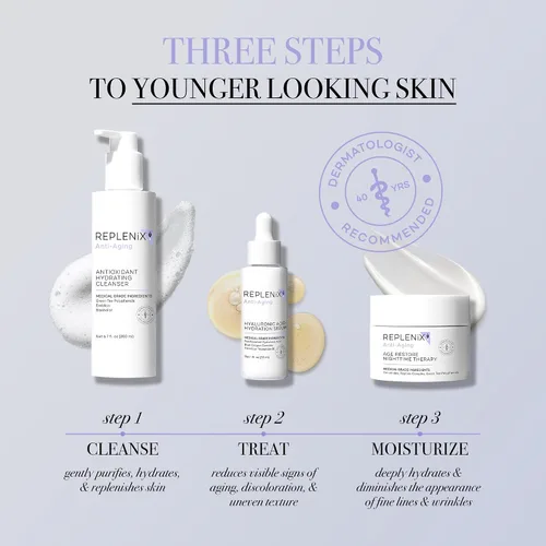 Vista 8 de Replenix Age Restore - Crema facial de terapia nocturna, antienvejecimiento hidratante facial de grado médico para piel madura y seca