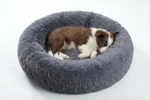 Vista 30 de SAVFOX Camas de felpa calmantes para perros, cama de perro dona para perros pequeños, medianos, grandes y extragrandes, cama cómoda para perros