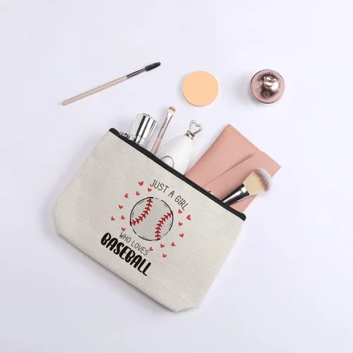 Vista 6 de Bolsa de béisbol, regalos divertidos para mujeres, amantes de los deportes, bolsa de maquillaje, regalos de cumpleaños, Navidad, para ella, hermana