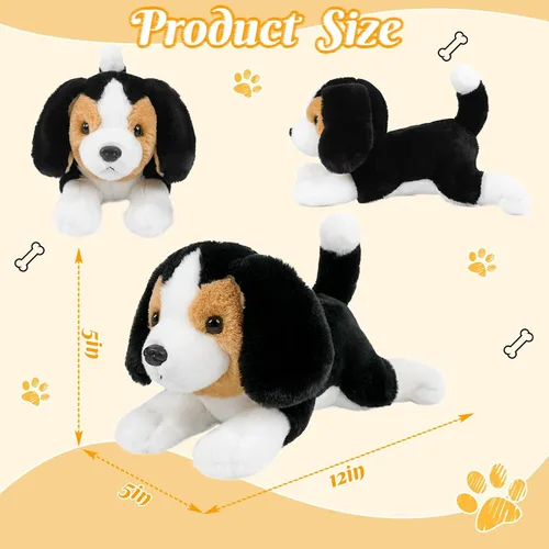 Vista 8 de Peluche de animal de peluche suave para cachorro, cachorro, chupete para dormir, adorable animal de peluche para niños pequeños, niños y niñas