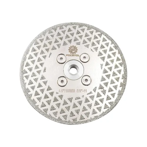 Vista 8 de FOCSTOL Discos de molienda de corte de diamante, hoja de diamante de doble cara galvanizada de 4 pulgadas (4.134 in) para granito, mármol