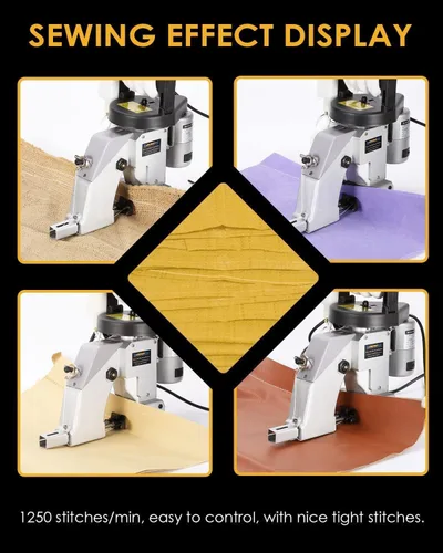 Vista 3 de Hanchen Máquina de coser de bolsas de servicio pesado con hilo de coser de 6 rollos