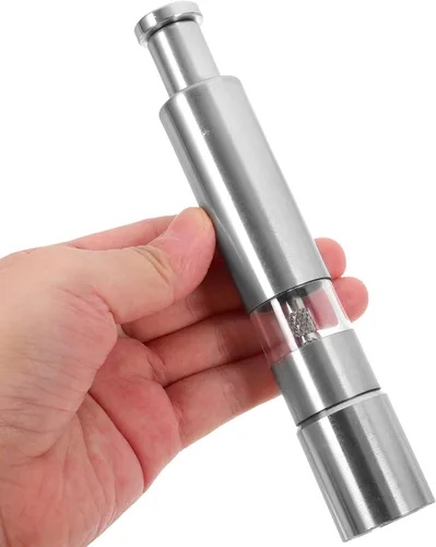 Vista 4 de 304 Stainless Steel Pepper Mill Grinder Manual Spice Bottle Handheld Pepper Grinding Tool for Kitchen Cooking with Black Pepper and Sea Salt for