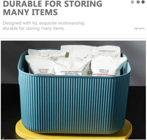 Vista 8 de Garneck 1 caja de almacenamiento de plástico con tapa, elegante organizador para ropa, cosméticos y decoración del hogar más versátil y opción