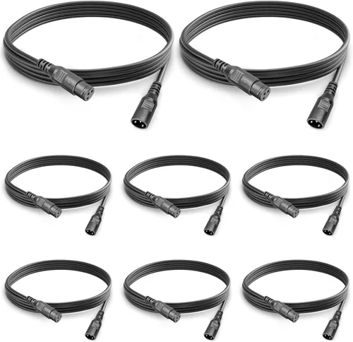 Vista 7 de MAD OWL Cable de conexión XLR macho hembra XLR de 3 pines, cable XLR de 10 pies 9.8 ft, conectores de extensión de cable DMX macho y hembra, cable