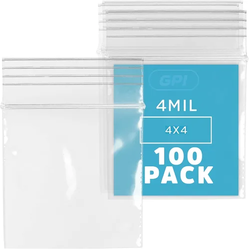 Vista 41 de Bolsas reutilizables de plástico transparente con cremallera – Paquete de 100 unidades GPI a granel de 2 x 3 pulgadas de grosor, resistentes