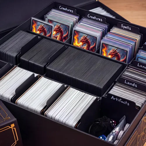 Vista 4 de 50 separadores de tarjetas, pestañas de plástico compatibles con Negro