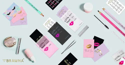 Vista 2 de BRAWNA Microblading Bolsas de cuidado posterior y tarjetas de agradecimiento Bolsas de cuidado posterior PMU - Juego de suministros de microblading