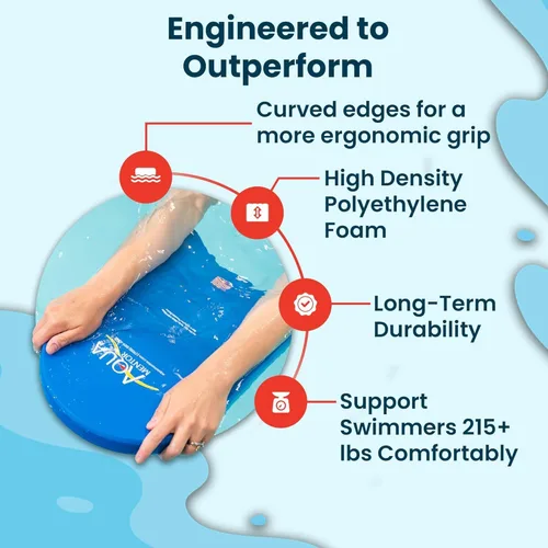 Vista 4 de Aquamentor Competition Kickboard - Tabla de espuma de alta densidad para natación de regazo, entrenamiento, ejercicio de piscina, aeróbicos