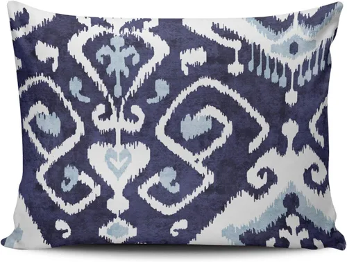 Vista 32 de Fundas de almohada decorativas Ikat con patrón de diamante en rojo y crema, cojín personalizable rectangular, tamaño 12 x 16 pulgadas, funda