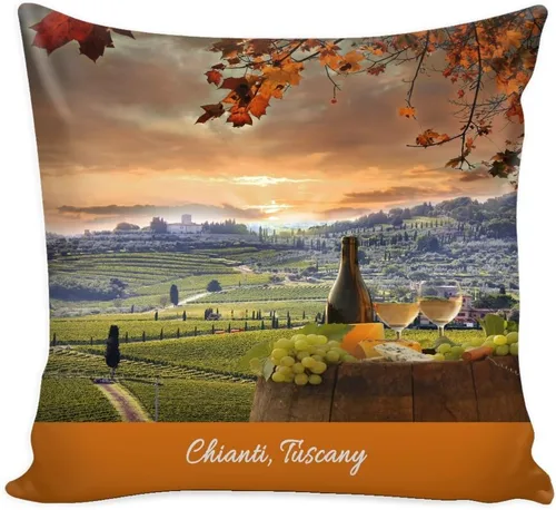 Vista 3 de Chianti Toscana Italia, para el hogar o la oficina, en forma funda con relleno decorativa Scenic encantador ciudad italiana personalizada
