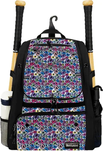 Vista 8 de Bolsa de béisbol juvenil con compartimento ventilado para zapatos, bolsa de bate de sóftbol para guantes de bateo, casco, equipo de teeball