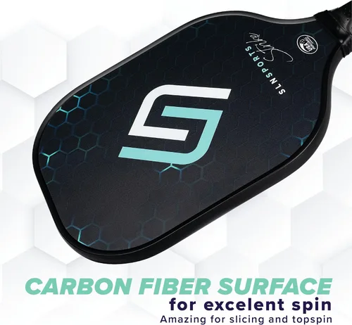 Vista 3 de Pickleball Paddles USAPA Approved Carbon Fiber Paddles/Fiberglass Pickleball Rackets Set of 2 Carrying Case, 4 Balls Pickleball Raquets for
