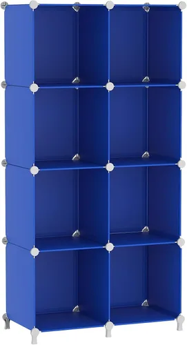 Vista 10 de AWTATOS Organizador de almacenamiento de 8 cubos, estante organizador de armario, estantería, estantes de almacenamiento apilables para armario